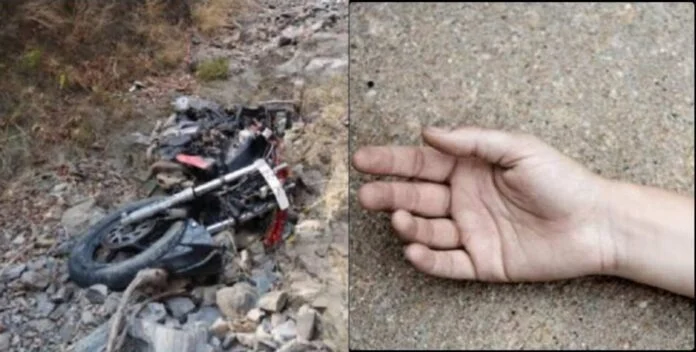 Bike falls into Ditch in Champavat