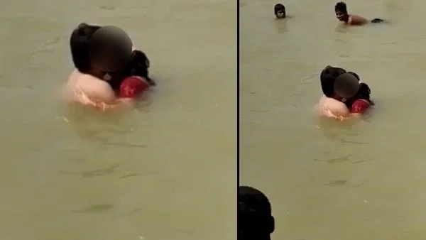 People beat man for kissing wife in hat ki pauri while bath in Ayodhya