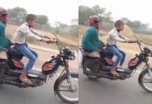दादी को बाइक से पोते ने करा दिया हवाई सफर, 10 साल के बच्चे को देख लोग बोले दादी को है आखिरी हवाई यात्रा तक पहुंचा कर मानेगा 10 saal ke bache ki bike chalte hue video viral