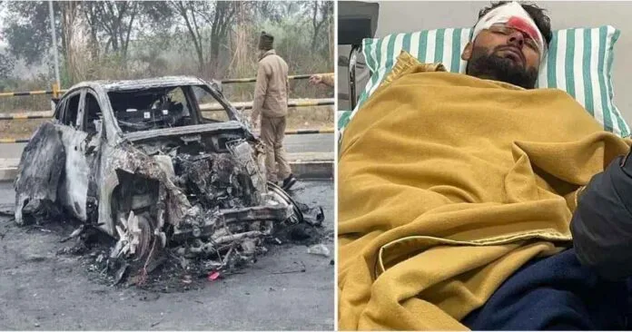 Rishab pant ki car me lagi aag