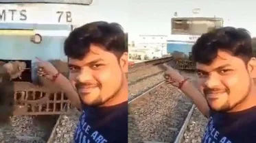 Man was making reels while standing on the track, became victim of a horrific accident, watch video